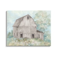 Stupell Industries ciudat Country Barn Rural Flower Field Meadow Painting Gallery Wrapped Canvas Print Wall Art, Design de Debi