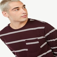 Tricou cu dungi Cu mânecă lungă pentru bărbați cu asamblare gratuită