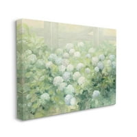 Stupell Industries Floral Albastru alb hortensie grădină fermă pictură pânză artă de perete Design de Julia Purinton, 30 40