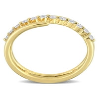 Carat T. G. W. Lab creat diamant 18kt aur galben placat cu argint Sterling înfășurat inel
