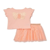 Wonder Nation Baby Girl & Toddler Girl fluture aripi tricou & fusta Tutu, Set