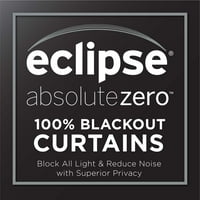 Eclipse Warren Solid Texturate Absolut Zero Blackout Grommet Top Single Window Panel, Gri Cărbune, 108