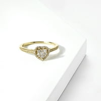 1 4CT TW diamant 10k Aur Galben în formă de inimă Cluster Halo inel de logodna