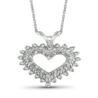 JewelersClub Alb Diamant Accent Sterling Argint Inima Pandantiv, 18
