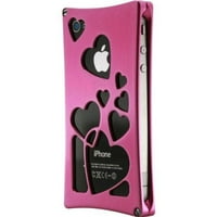 Wicked Metal WMJ Heartbreaker Aliaj Caz pentru iPhone 4 4S - ambalaje de vânzare cu amănuntul-Roz