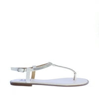 Sandale pentru femei cu strasuri în alb