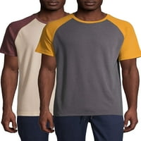 Pachet de tricouri Raglan pentru bărbați George și Big Men, până la dimensiunea 5XL
