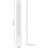 10W 108H 2 p Pilastru din PVC canelat w Capital și bază Standard
