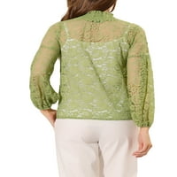 Chilipiruri unice femei dantela Elastic manșetă Mâneci lungi Vintage bluza