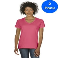 Gildan Femei Grele De Bumbac 5. oz. V-Neck T-Shirt 2-Pack