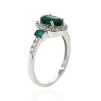 Jay Heart proiectează argint Sterling a creat smarald și a creat inel de safir alb