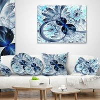 Designart floare fractală Violet Albastru închis - pernă abstractă - 16x16