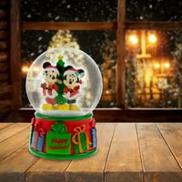 Disney Mickey Minnie glob de zăpadă din rășină multicoloră