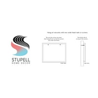 Stupell Industries negru și maro forme geometrice Abstract model erodat pictură gri artă încadrată imprimare artă de perete, Design