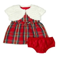 Wonder Nation Toddler Girls Carouri rochie și ridică din umeri în roșu strălucitor, Set Din 2 piese, dimensiuni 2T-5T