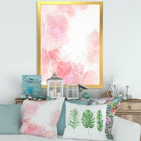 Designart 'stropi abstracte de flori roz I' imprimare modernă de artă încadrată