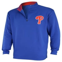 Zubaz MLB Baseball bărbați Philadelphia Phillies Static guler Zip Fleece pulover