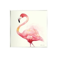 Stupell Minim Flamingo Pasăre Acuarelă Animale Și Insecte Pictură Placă De Perete Neîncadrată Artă Imprimare Artă De Perete