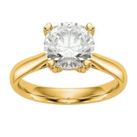 Radiant foc certificate Lab cultivate Ct rotund diamant Solitaire inel de logodna, SI1 si claritate, G h i culoare, în aur galben