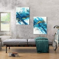Abstract Deep Blue & Teal stropirea cerneală pictura perete arta imagine pe panza pentru dormitor