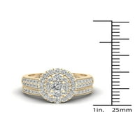 1ct TDW diamant 14k aur galben Oval în formă de set de mireasa