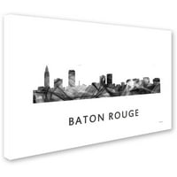 Marcă comercială Artă Plastică 'Baton Rouge Louisiana Skyline WB-BW' artă pe pânză de Marlene Watson