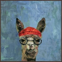 Hipster Llama Floater înrămate pictura imprimare pe panza