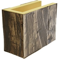 Ekena Millwork 8 H 12 D 48 W mână cioplit Fau lemn semineu Mantel Kit w Alamo Corbels, naturale de aur stejar