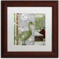 Marcă comercială Fine Art Country Xmas Duck Canvas Art by Color Bakery alb mat, cadru din lemn