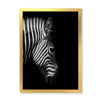 Designart 'portret alb-negru al capului Zebra' imprimare de artă încadrată la fermă