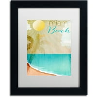 Marcă comercială Fine Art Miami Beach Canvas Art by Color Bakery alb mat, cadru negru