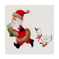 Marcă comercială Artă Plastică 'Duck Chasing Santa' artă pe pânză de Beverly Johnston