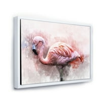 Designart 'portret Abstract de Flamingo roz V' fermă încadrată pânză de perete Art Print