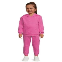 Barbie Toddler Girl Embossed Hoodie și Jogger Set, 2 piese, dimensiuni 2T-5T