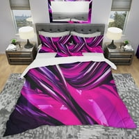 Set De Huse De Plapumă Modern Și Contemporan Designart 'Pink & Purple Ribbons'