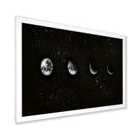 Designart 'Cerul Nopții Cu Fazele Lunii' Modern Framed Art Print