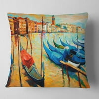 Designart colorat Veneția - peisaj pictura arunca perna-18x18
