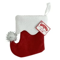 Timp de vacanță roșu cu manșetă albă și suport pentru card cadou mini stocare Pompom